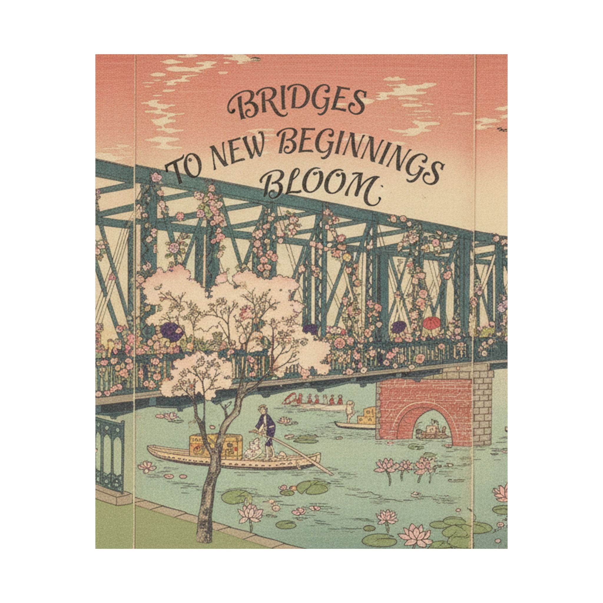 Affirmation — Illustration Of The Opening Of Azuma Bridge In Tokyo (Tokyo Meisho No Uchi Azuma — Matte Poster