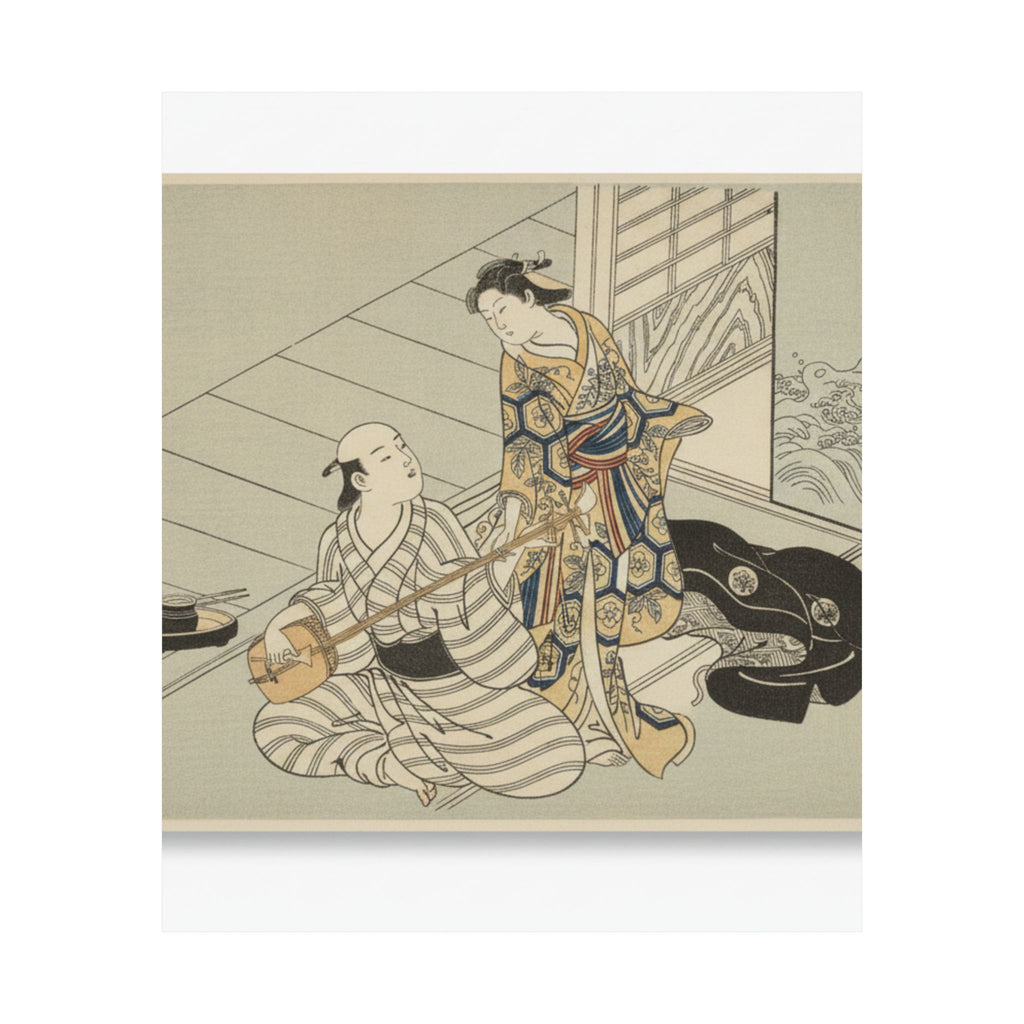 Ecommerce Main — Lady Interrupting Her Lover, Who Is Playing The Shamisen — Matte Poster