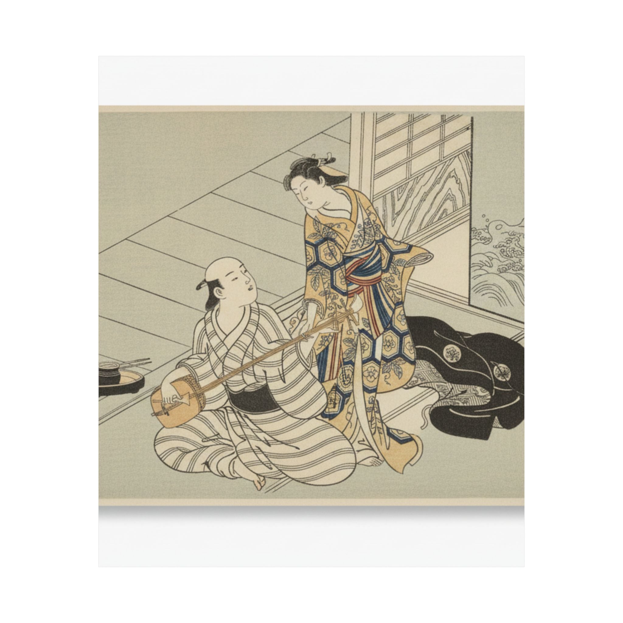 Ecommerce Main — Lady Interrupting Her Lover, Who Is Playing The Shamisen — Matte Poster