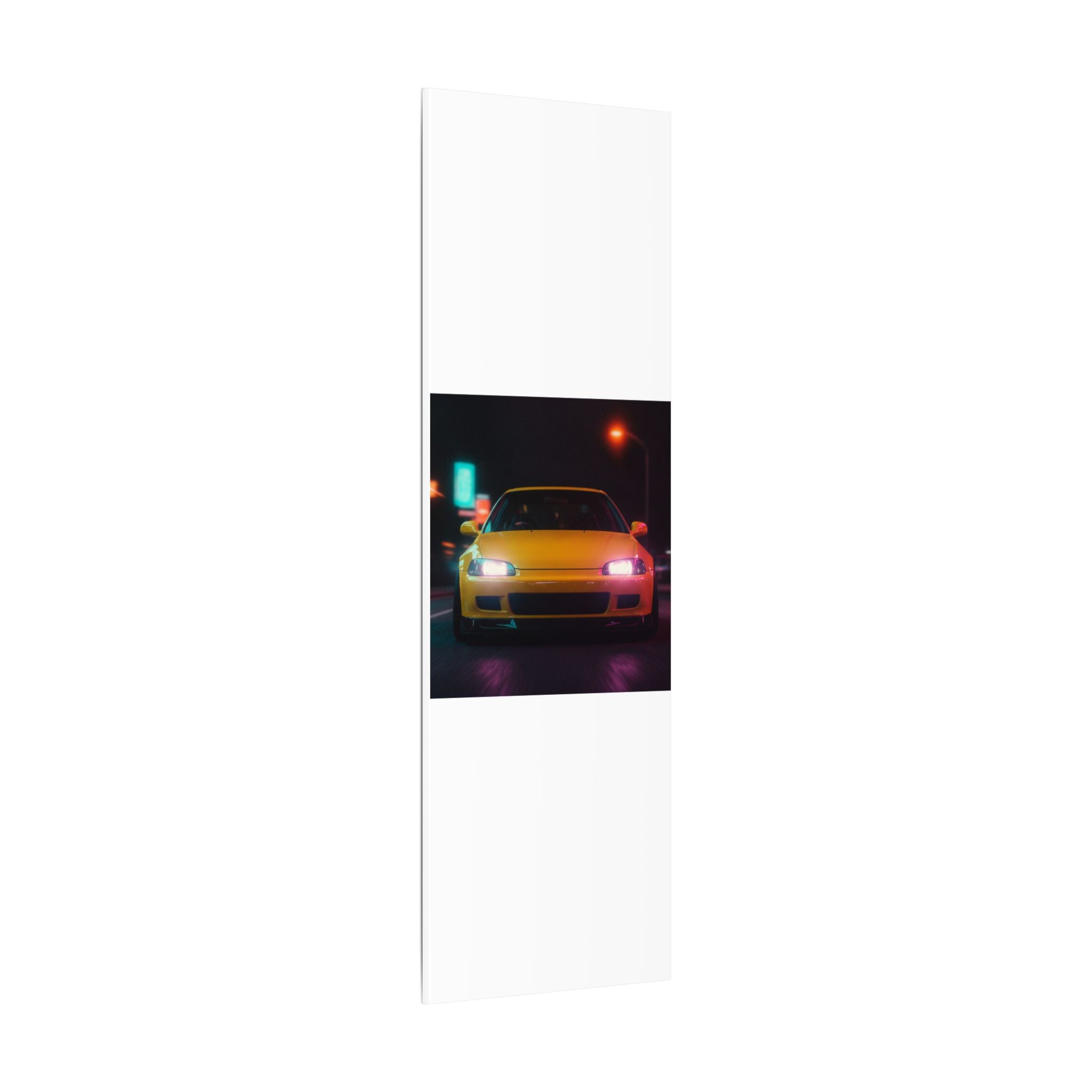 Neon Night JDM Yellow Coupe Street Matte Canvas