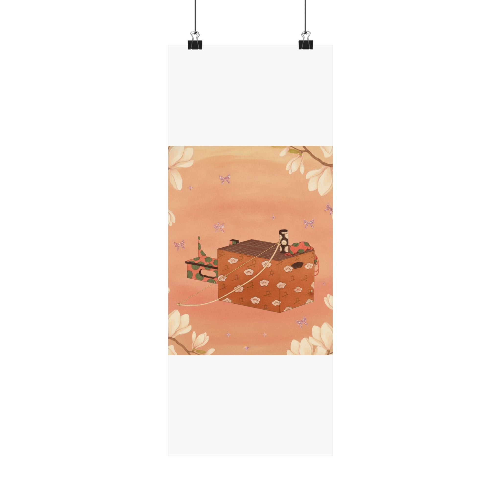 Southern Sunset — Box For Sugoroku Game (A Kind Of Backgammon), Bow And Drum — Matte Poster