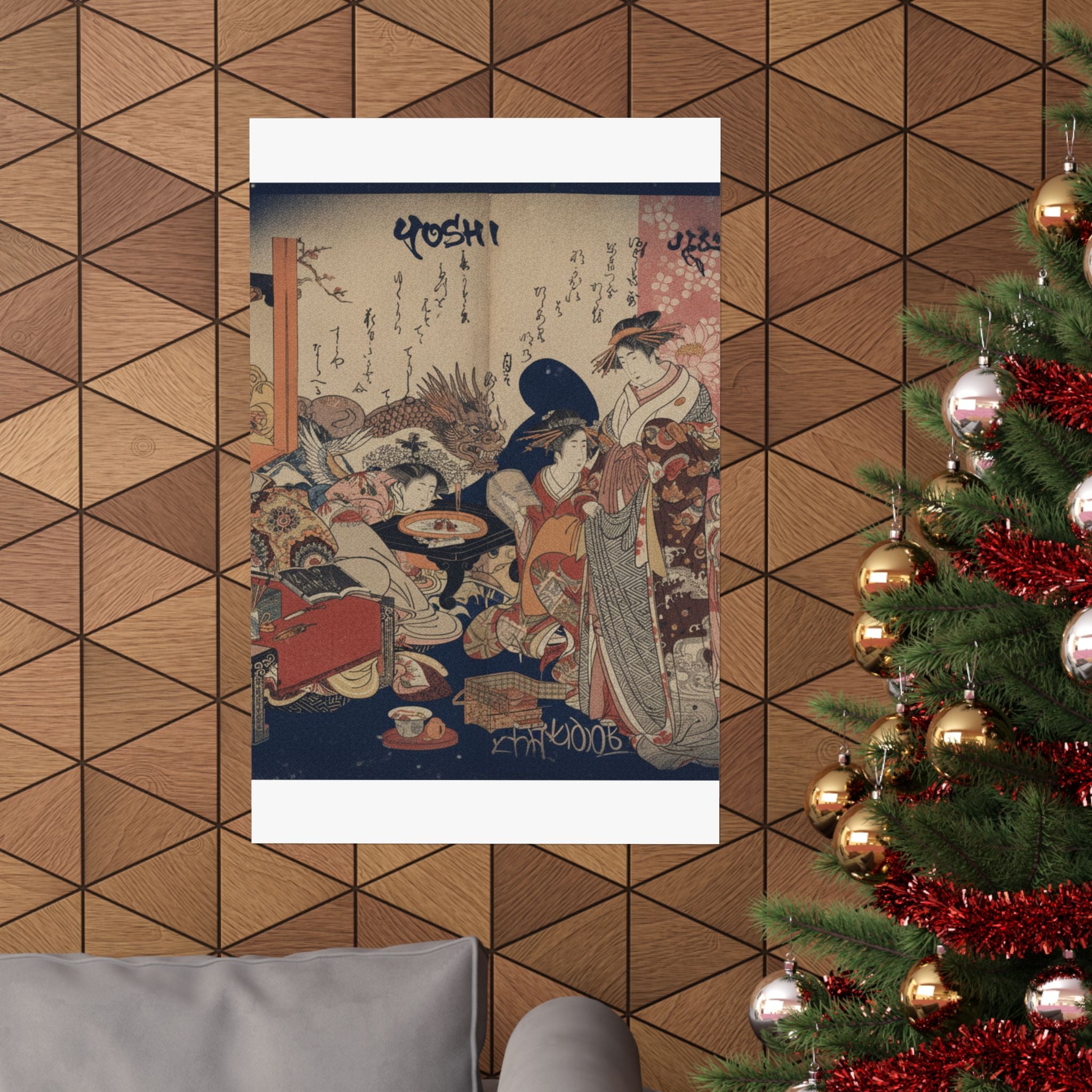 Japanese Street — A New Record Comparing The Handwriting Of The Courtesans Of The Yoshiwara (Yoshi — Matte Poster