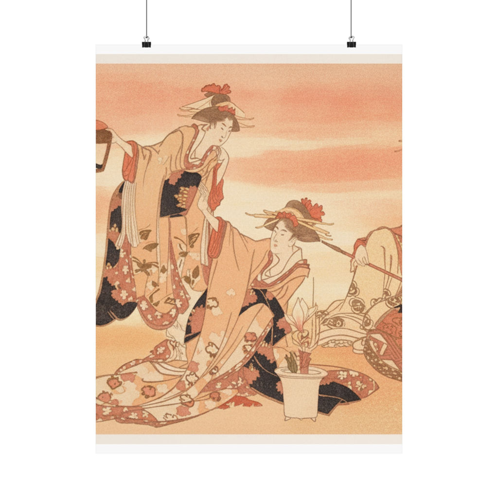 Southern Sunset — Three Young Ladies Visiting Together — Matte Poster