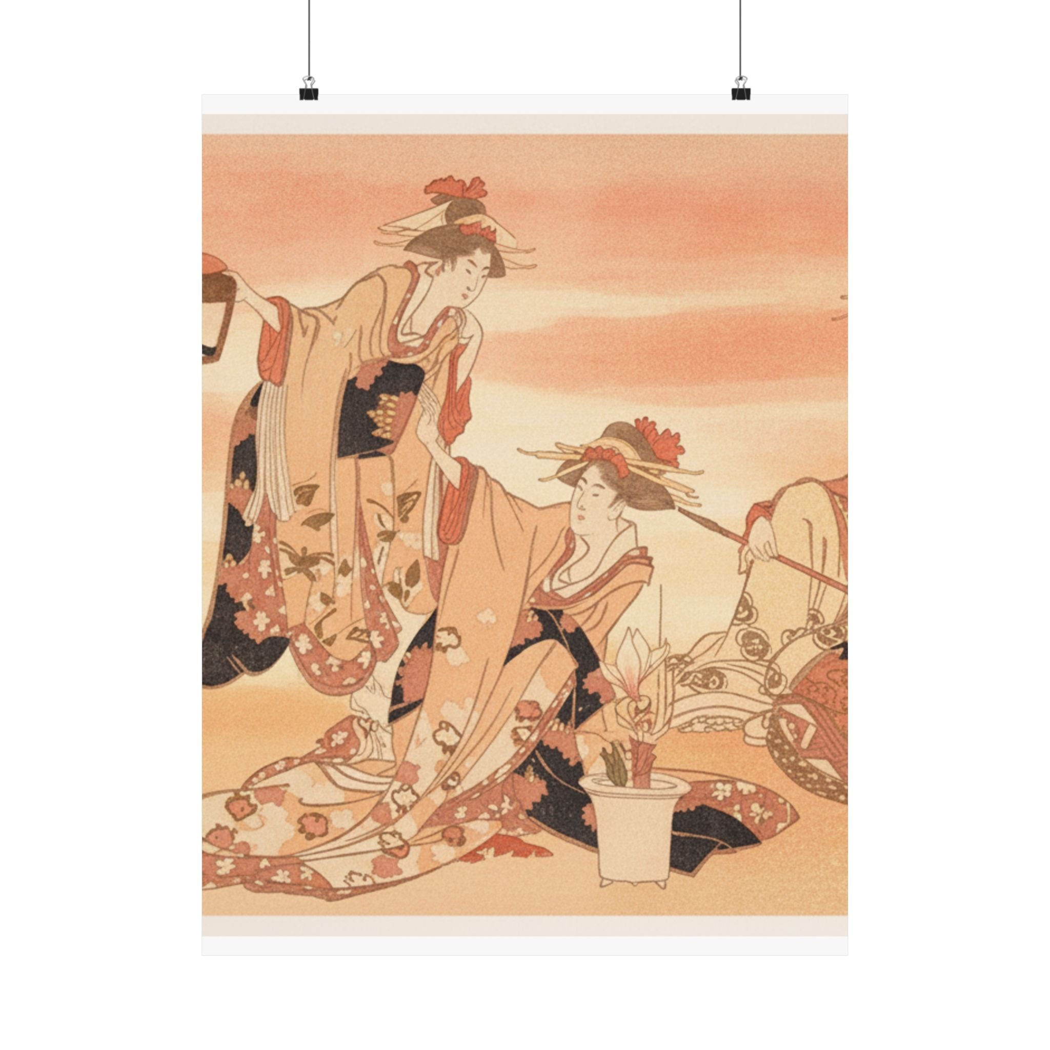 Southern Sunset — Three Young Ladies Visiting Together — Matte Poster