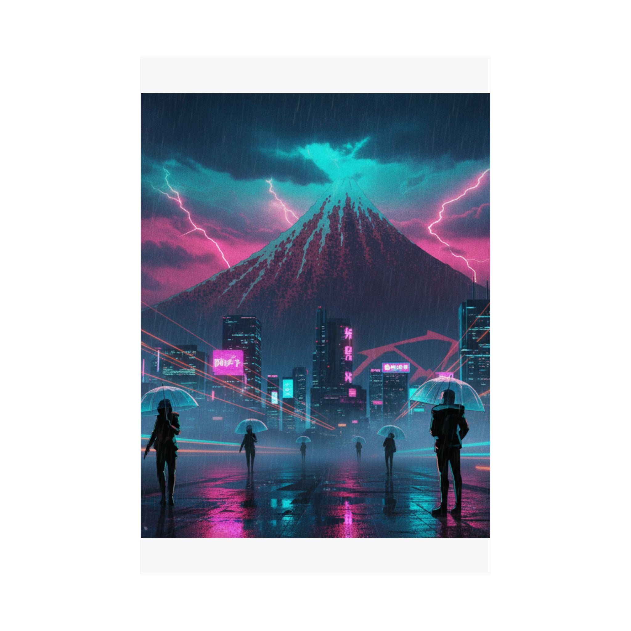 Neon Noir — Storm Below Mount Fuji (Sanka No Haku U), From The Series Thirty-Six Views Of Mo — Matte Poster