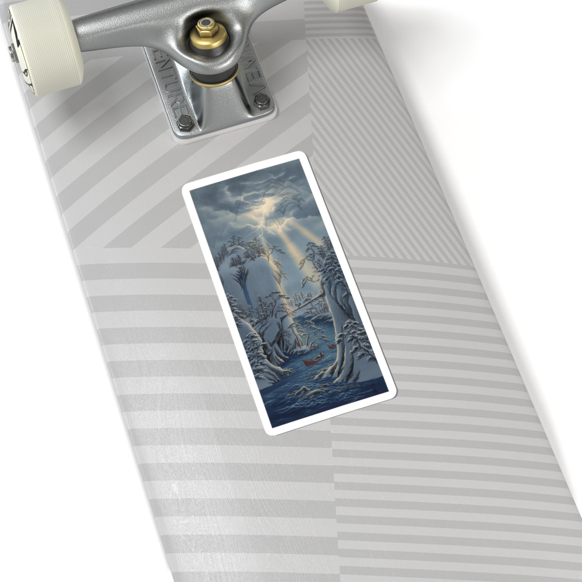 Dramatic Storm — River Gorge In Snow — Kiss-Cut Sticker