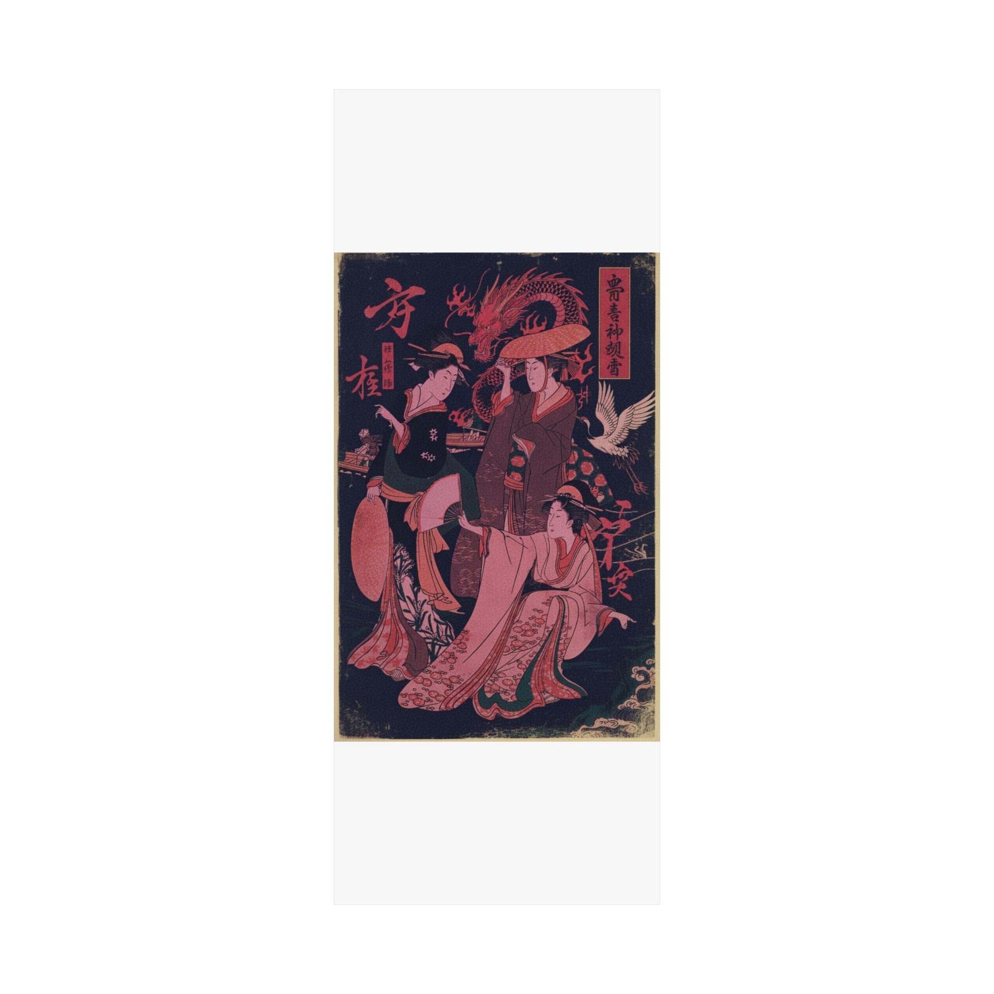 Japanese Street — Three Young Ladies By The Seashore — Matte Poster