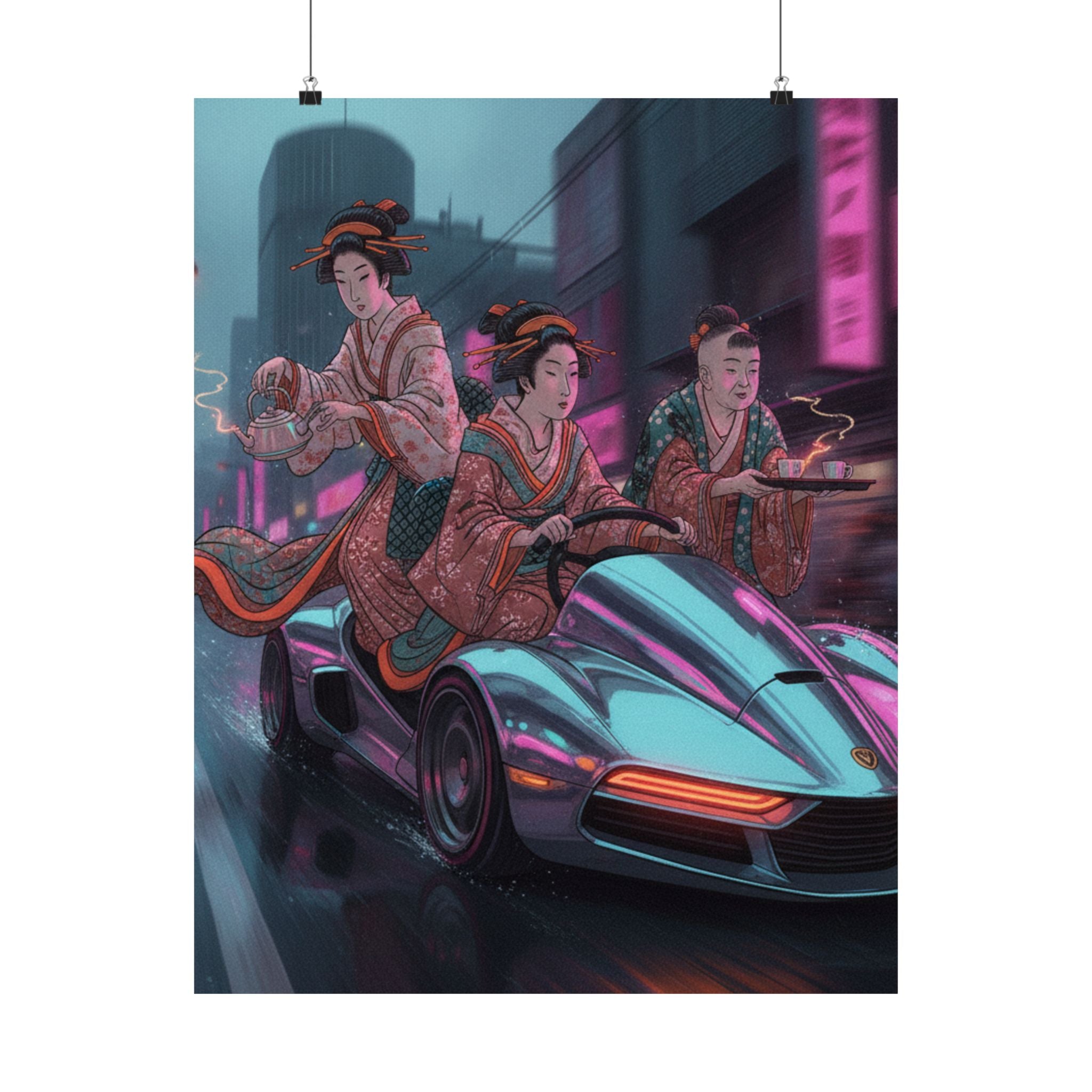 Fast Furious — Two Young Ladies Having Tea Attended By Elderly Servant — Matte Poster