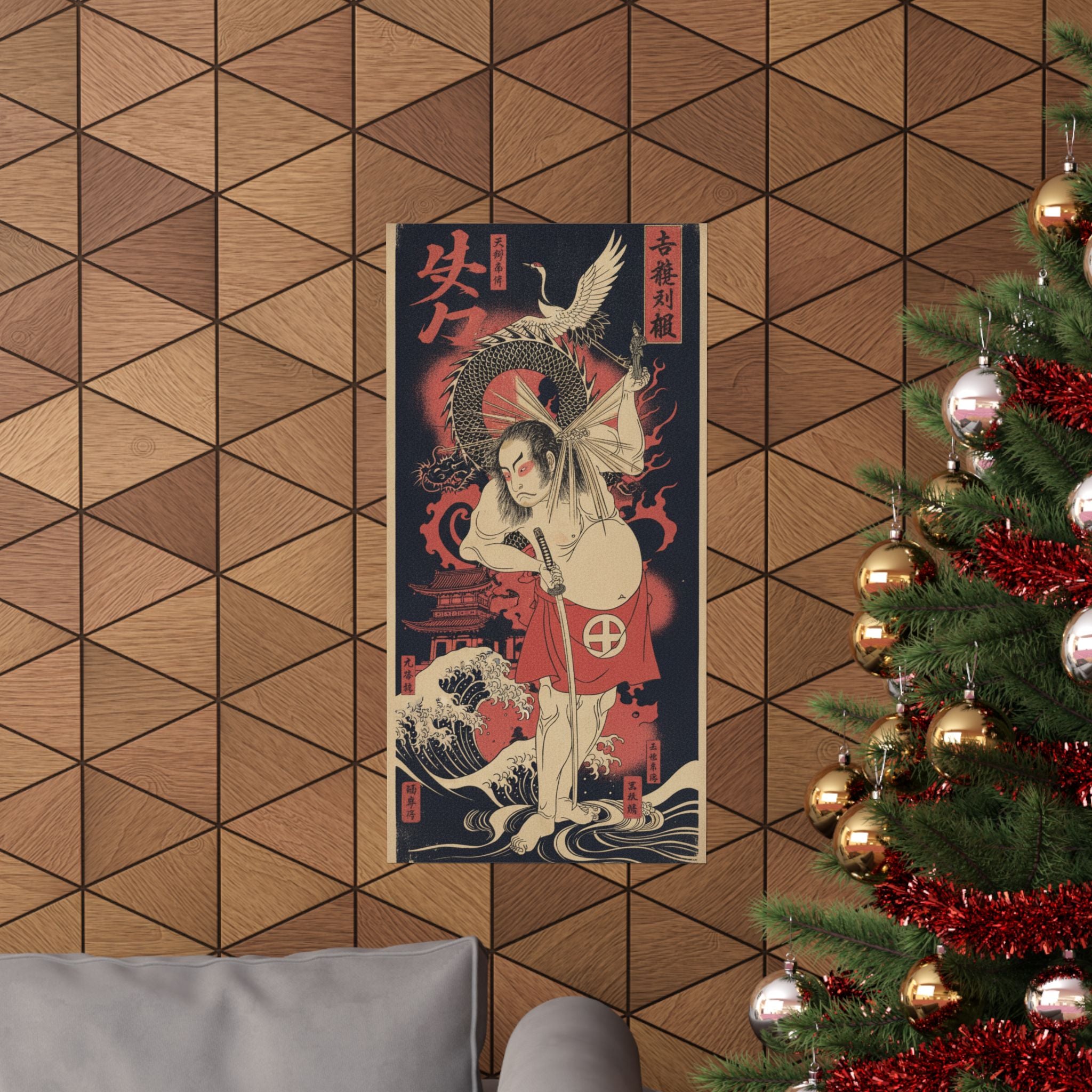Japanese Street — The Third Otani Hiroji As A Man Clothed Only With A Red Apron — Matte Poster