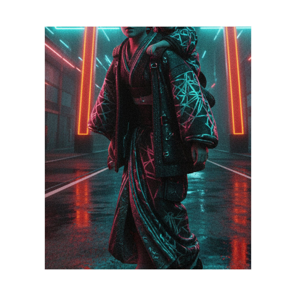 Fast Furious — A Woman Carrying A Child On Her Back Near The Entrance To A Temple — Matte Poster