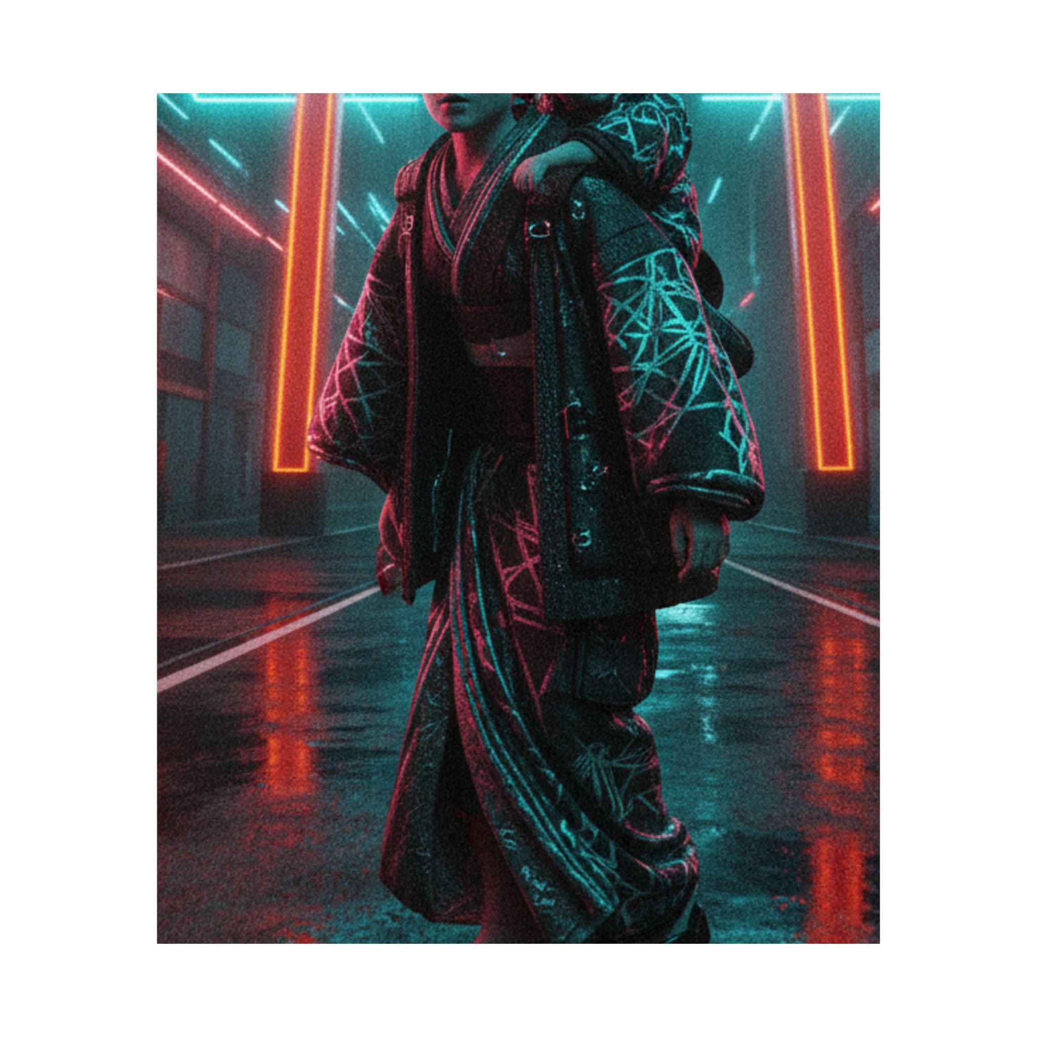 Fast Furious — A Woman Carrying A Child On Her Back Near The Entrance To A Temple — Matte Poster