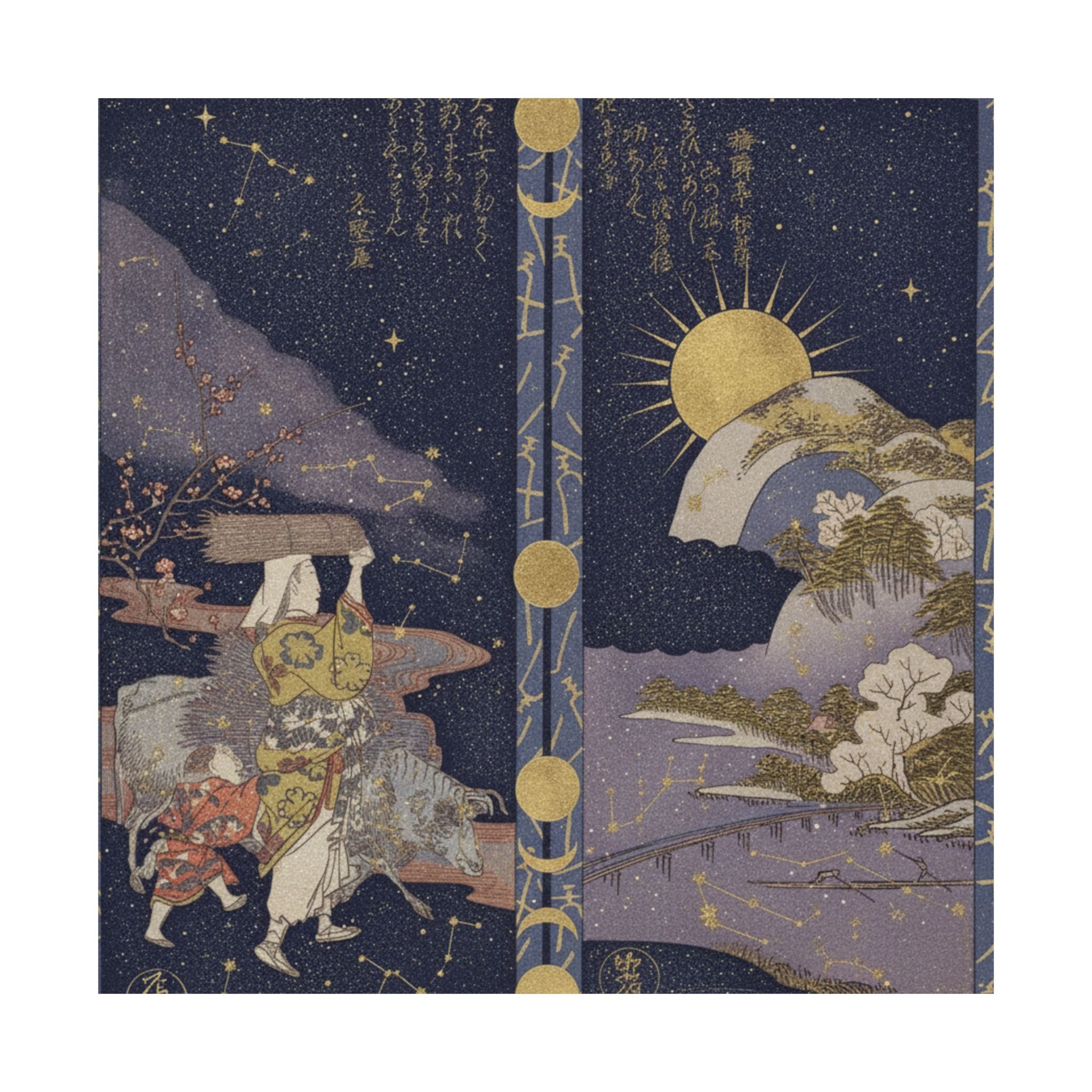 Celestial — Surimono In Shape Of Small Twofold Screen — Matte Poster