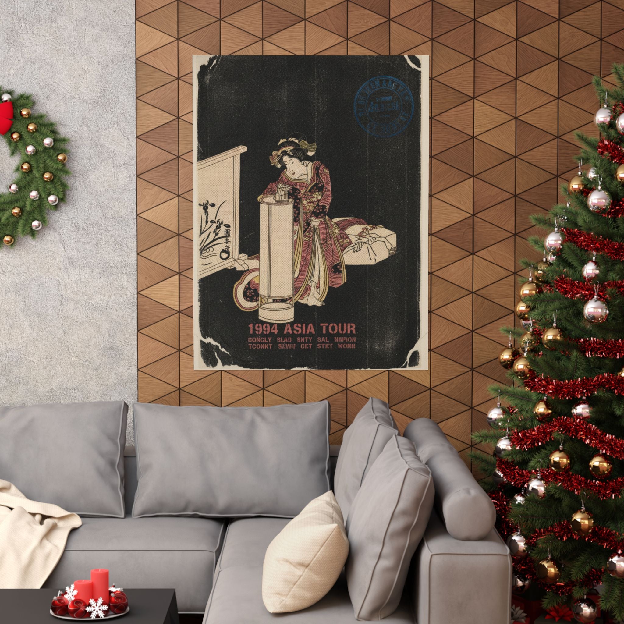 Vintage Bootleg — Young Woman Leaning Over A Tall Lamp — Matte Poster