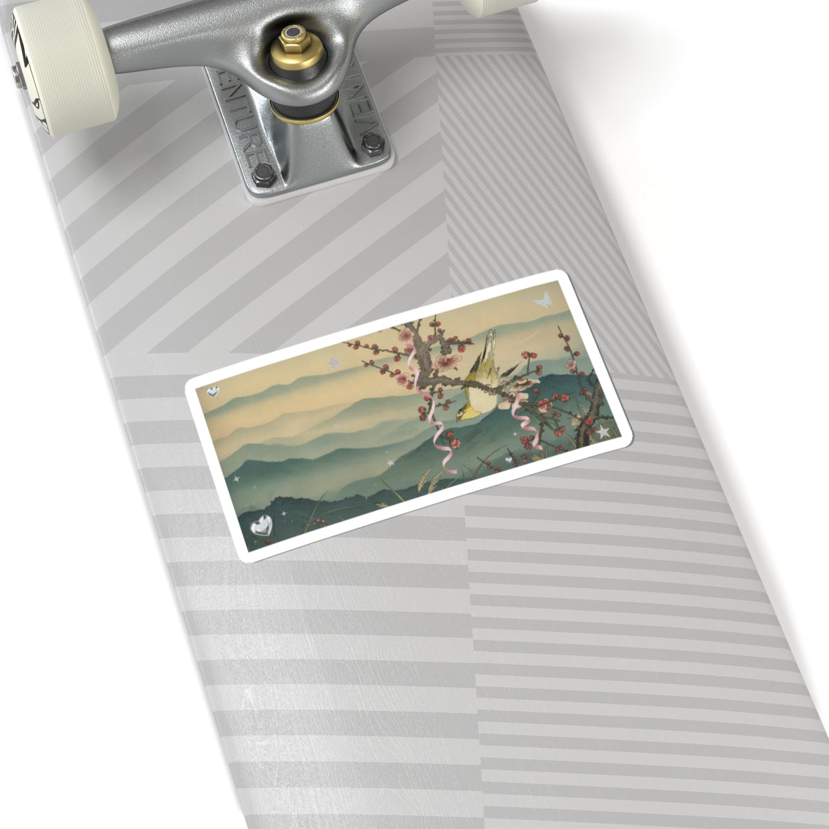 Scenic Nature — Bush Warbler On A Plum Branch (Ume Ni Uguisu) — Kiss-Cut Sticker