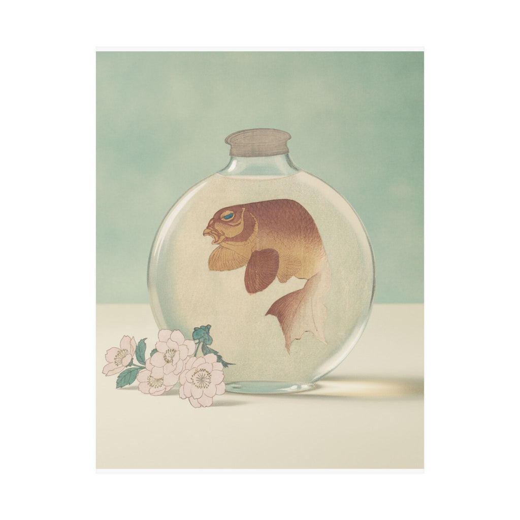 Product Marketing — Gold-Fish In A Glass Bottle — Matte Poster
