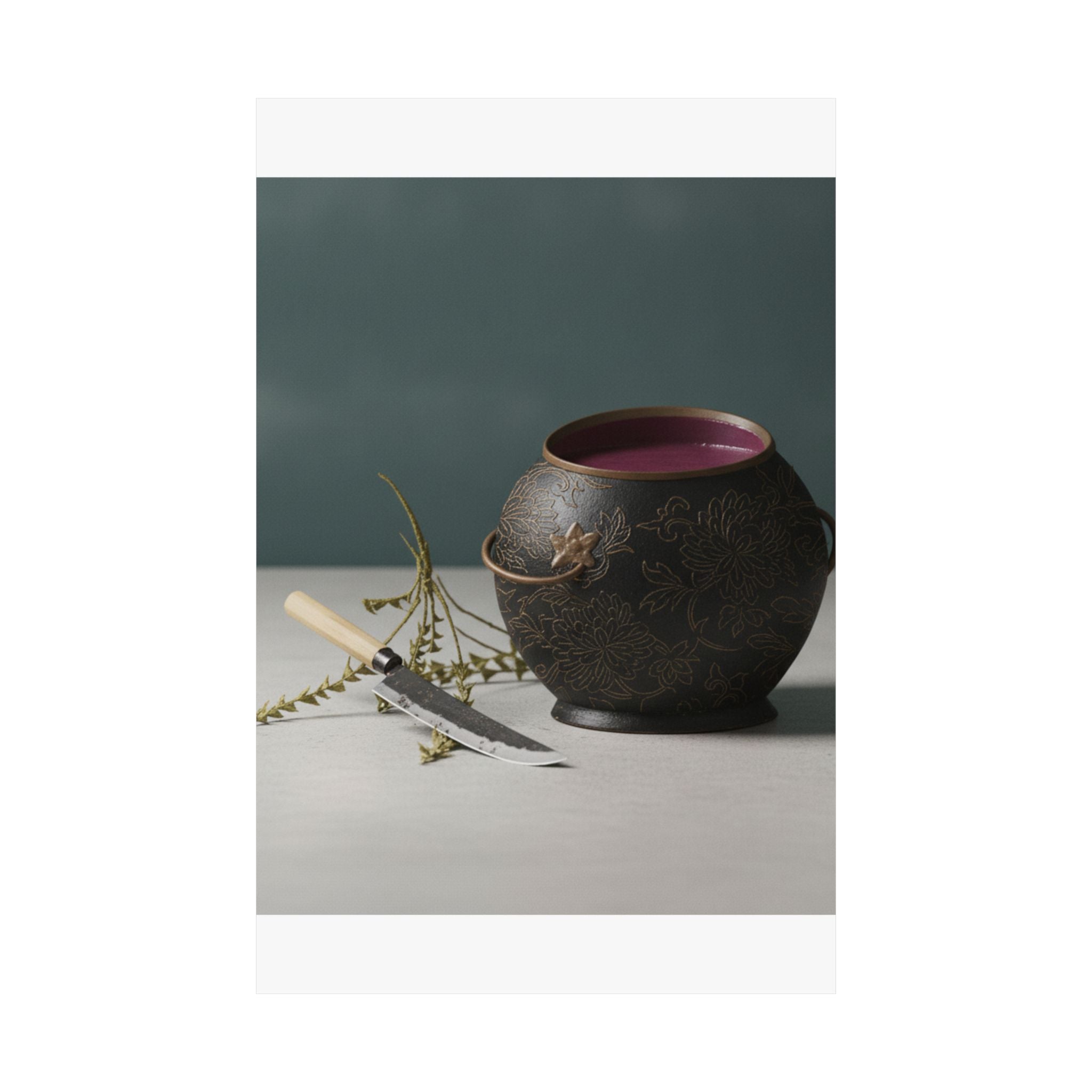 Product Marketing — Vase And Kitchen Knife — Matte Poster