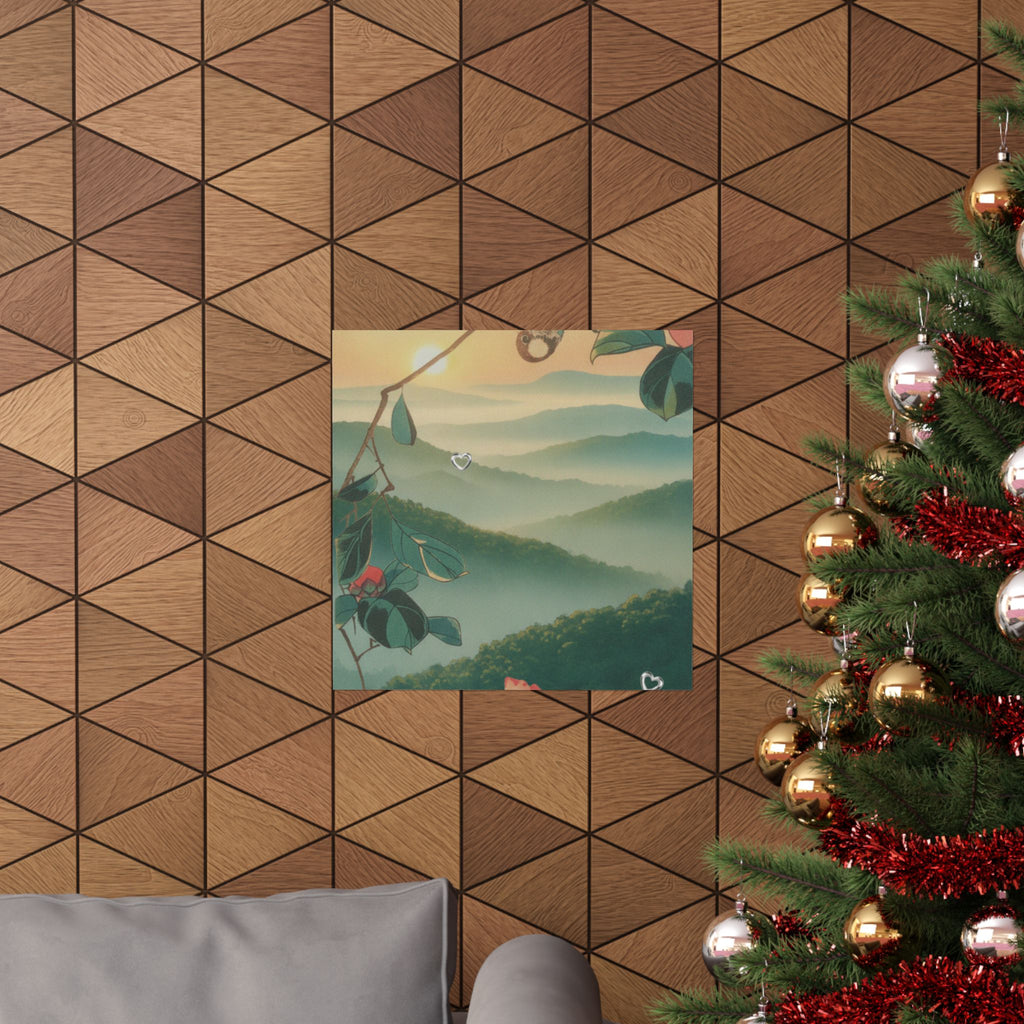 Scenic Nature — Camellia And Bullfinch — Matte Poster