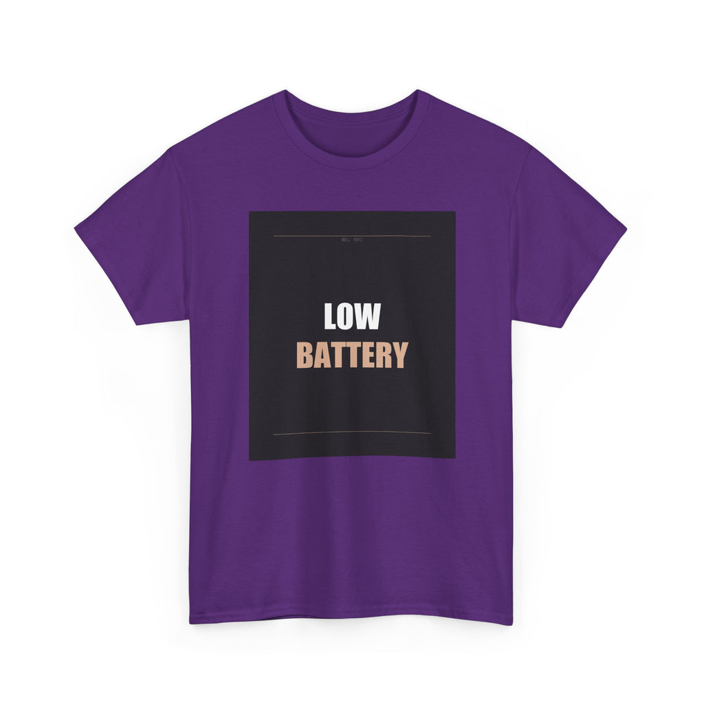 LOW BATTERY Charcoal Slogan Typography Graphic Tee