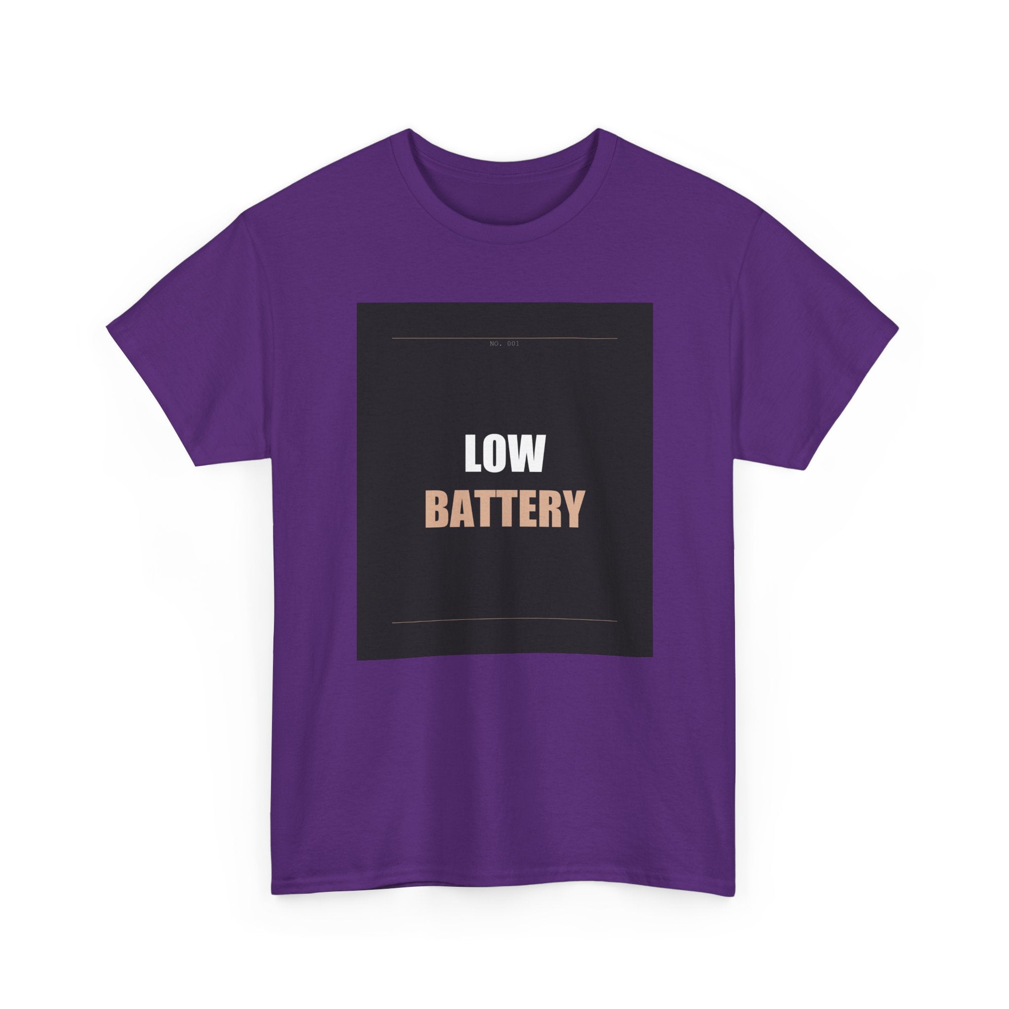 LOW BATTERY Charcoal Slogan Typography Graphic Tee