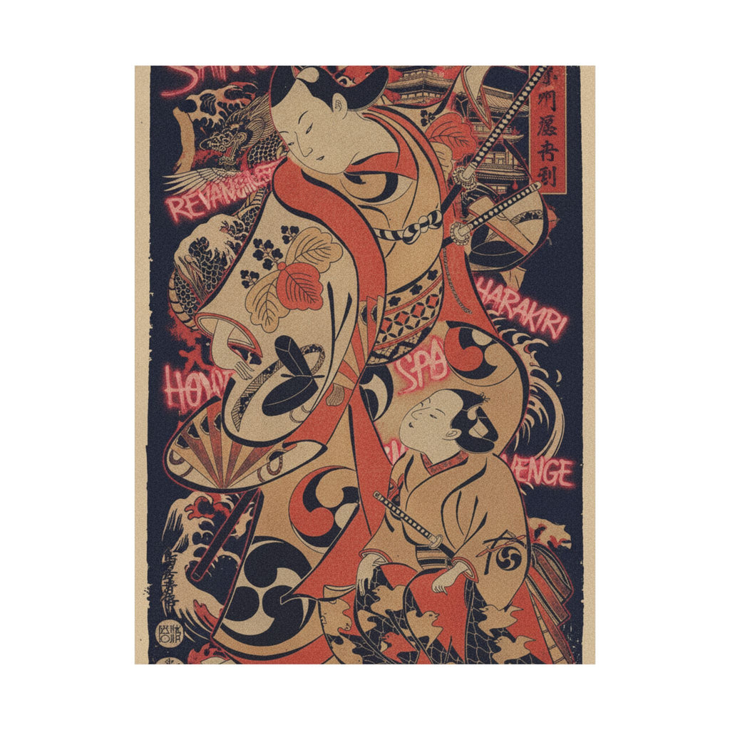 Japanese Street — The Actor Yoshizawa Ayame As A Samurai — Matte Poster