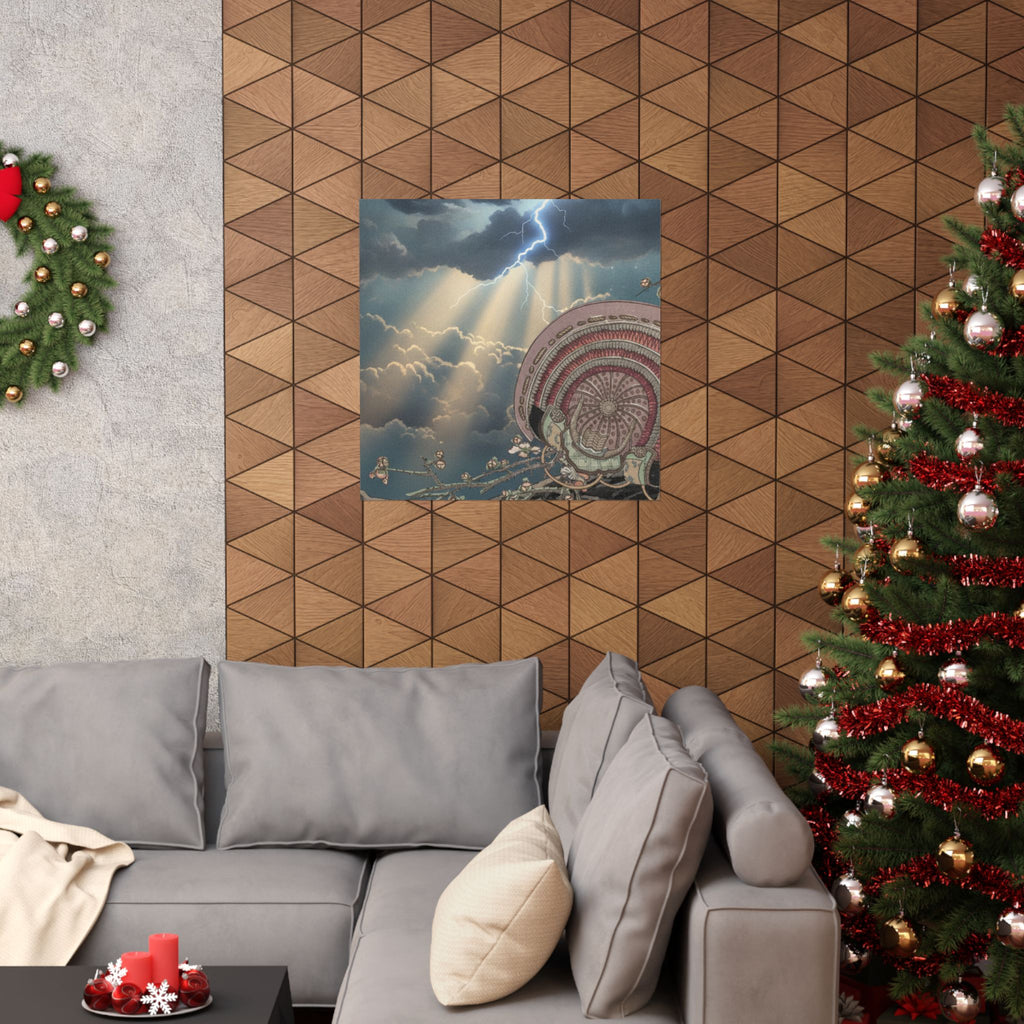 Dramatic Storm — Helmet And Plum Blossoms — Matte Poster