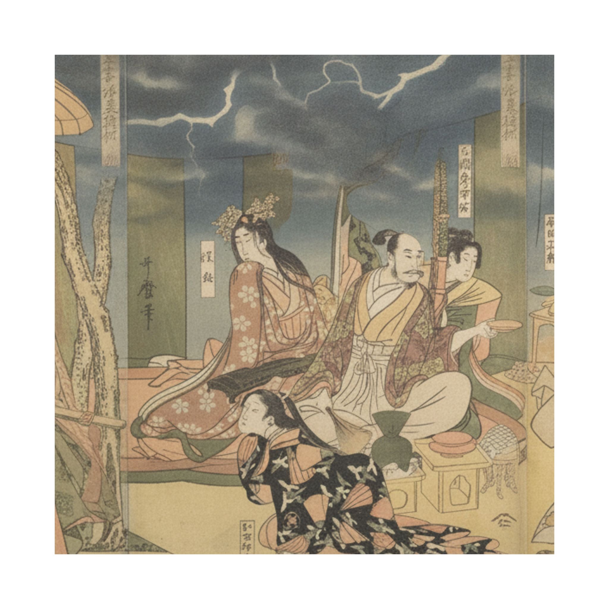 Dramatic Storm — A View Of The Pleasures Of The Taiko And His Five Wives At Rakutō — Matte Poster