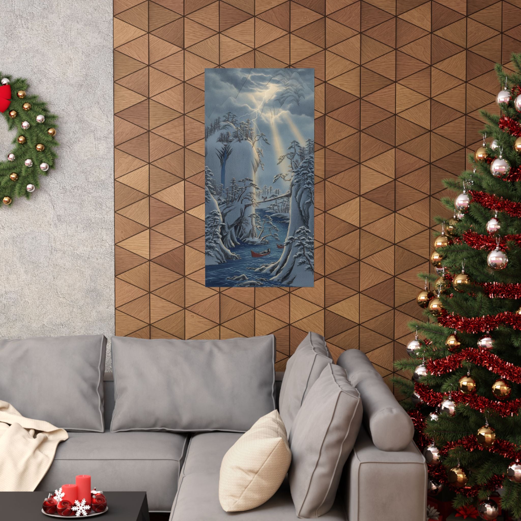 Dramatic Storm — River Gorge In Snow — Matte Poster