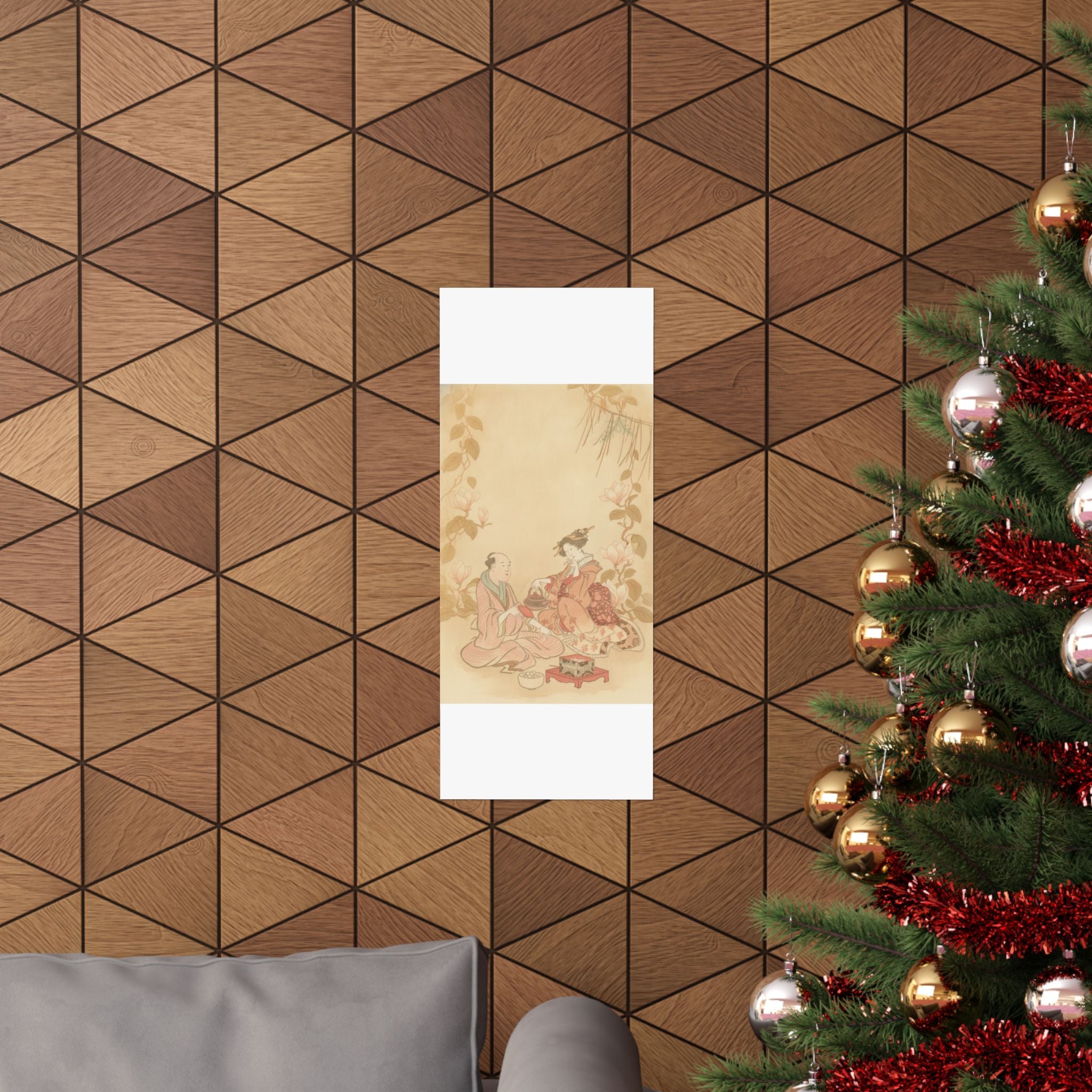 Southern Sunset — Woman Entertaining Her Guest With New Year Wine — Matte Poster
