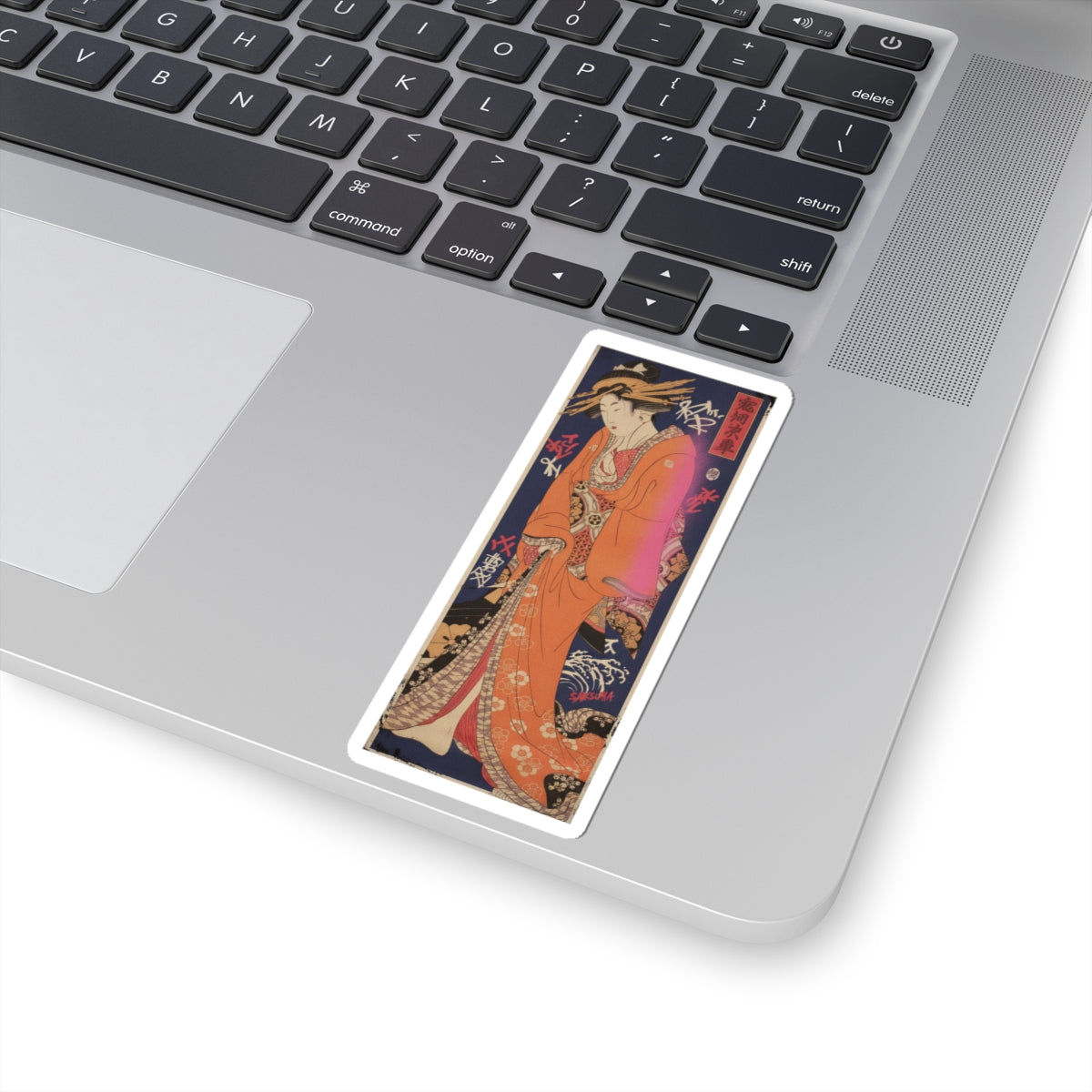 Japanese Street — Geisha, Probably A Singing Girl — Kiss-Cut Sticker