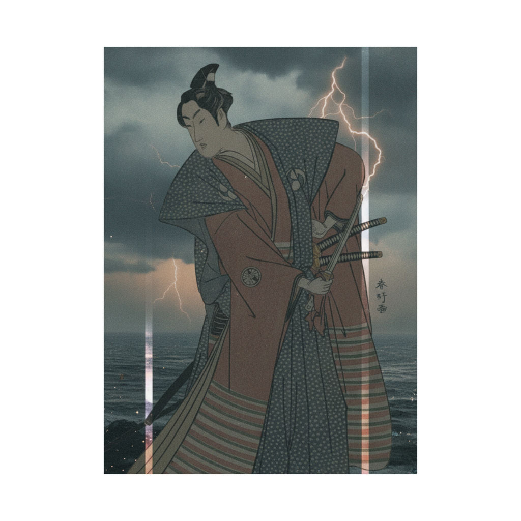 Dramatic Storm — The Third Segawa Kikunojo In The Role Of Oboshi Rikiya — Matte Poster