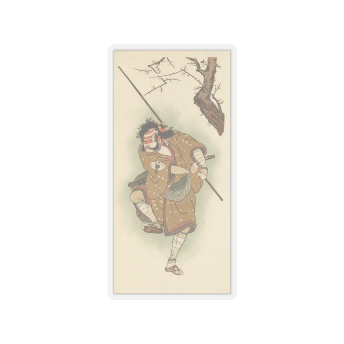 Botanical — Onoe Matsusuke In The Role Of Asahina In "Edo No Haru Meisho Soga" — Kiss-Cut Sticker