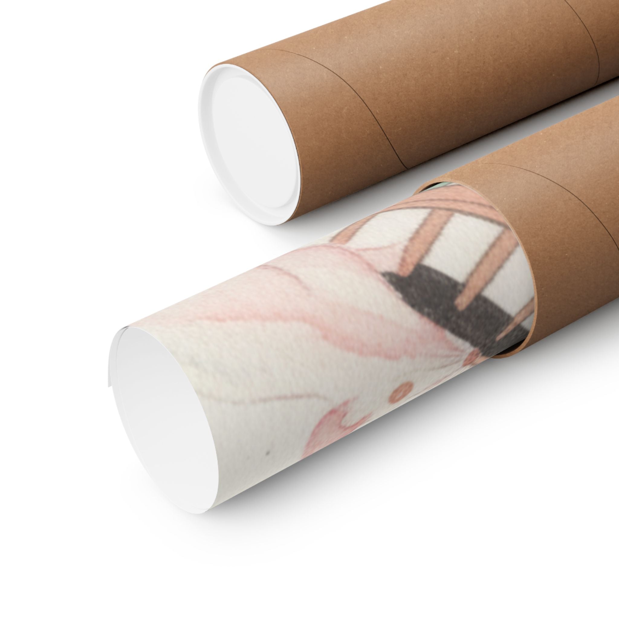 Watercolor — White Mice Playing — Matte Poster