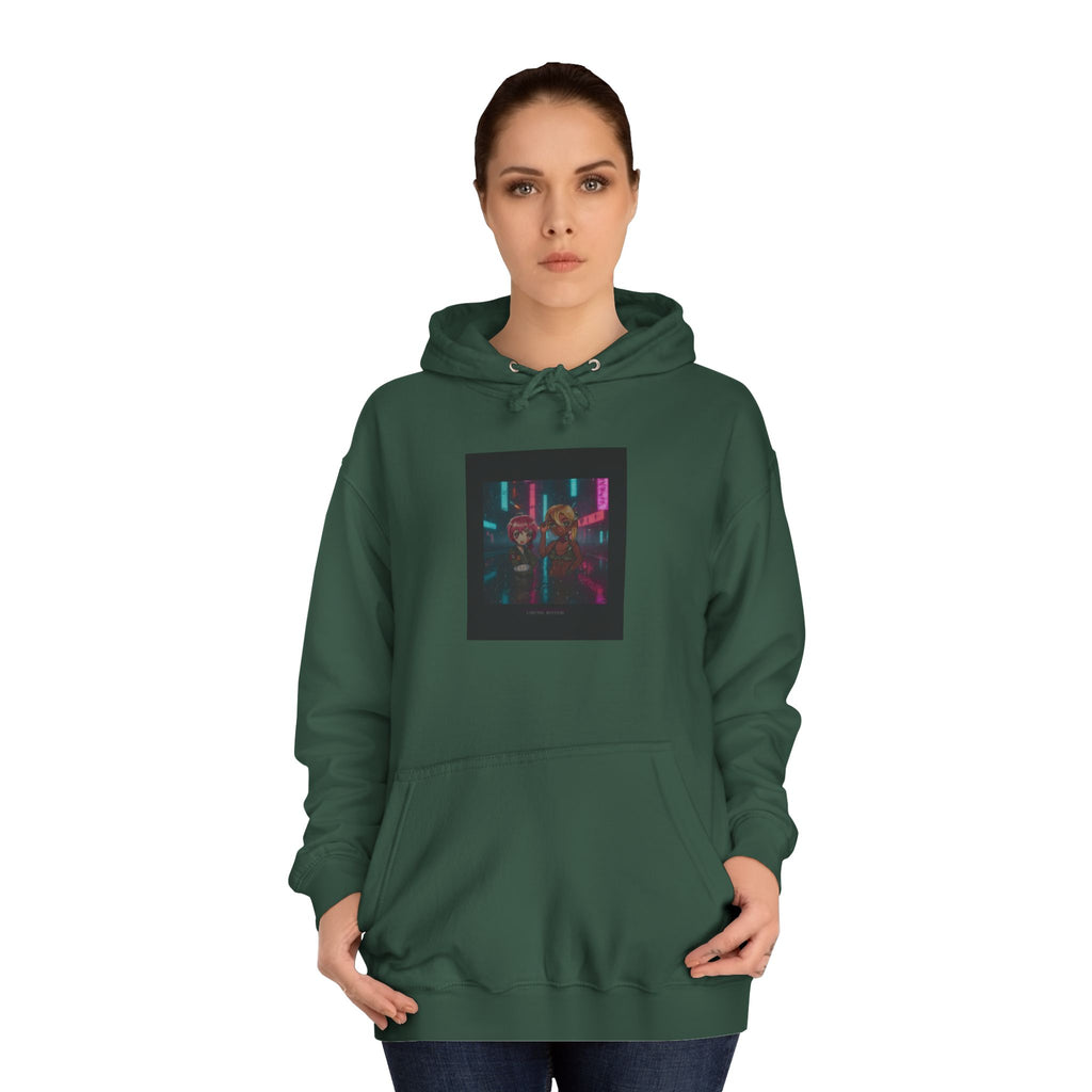 Neon Rain Anime Cyberpunk Street Pullover Hoodie