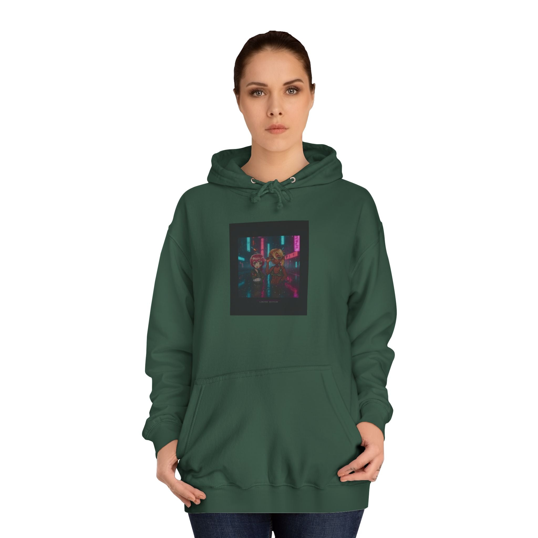 Neon Rain Anime Cyberpunk Street Pullover Hoodie