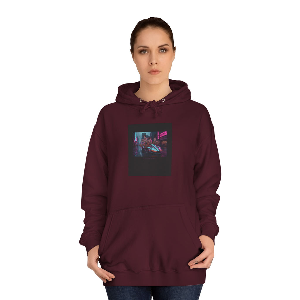 Neon Cyberpunk Street Racer Nightscape Hoodie