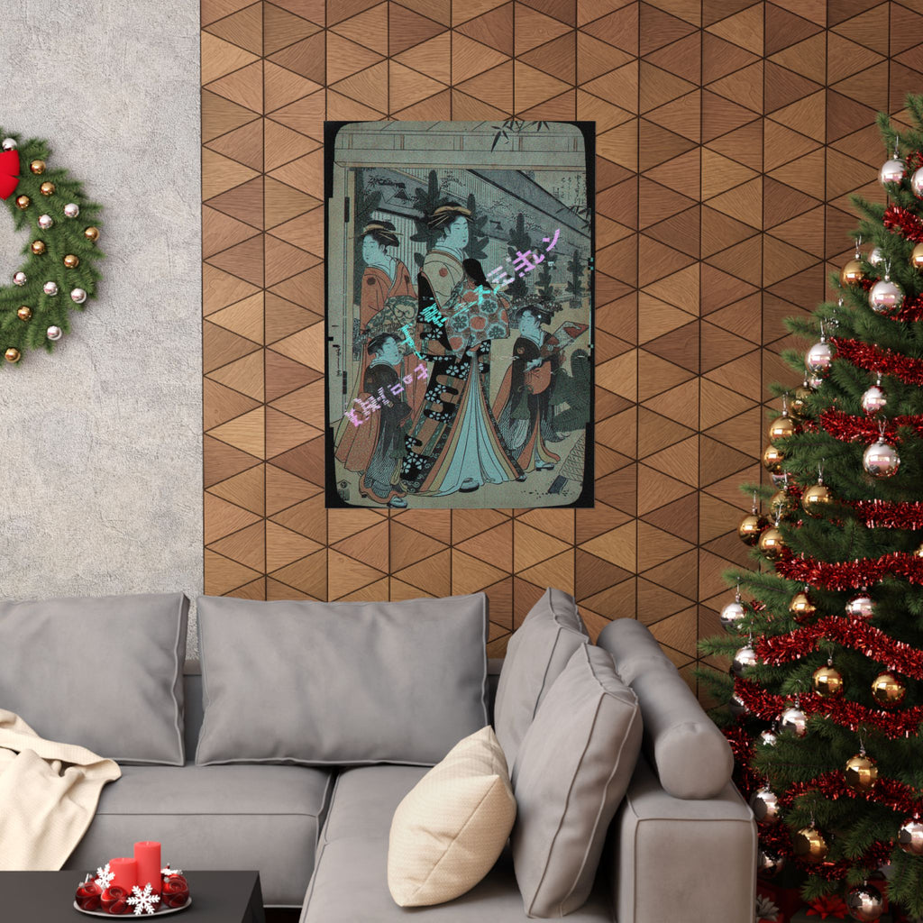 Glitch Culture — Two Oiran With Two Female Attendants In The Yoshiwara — Matte Poster