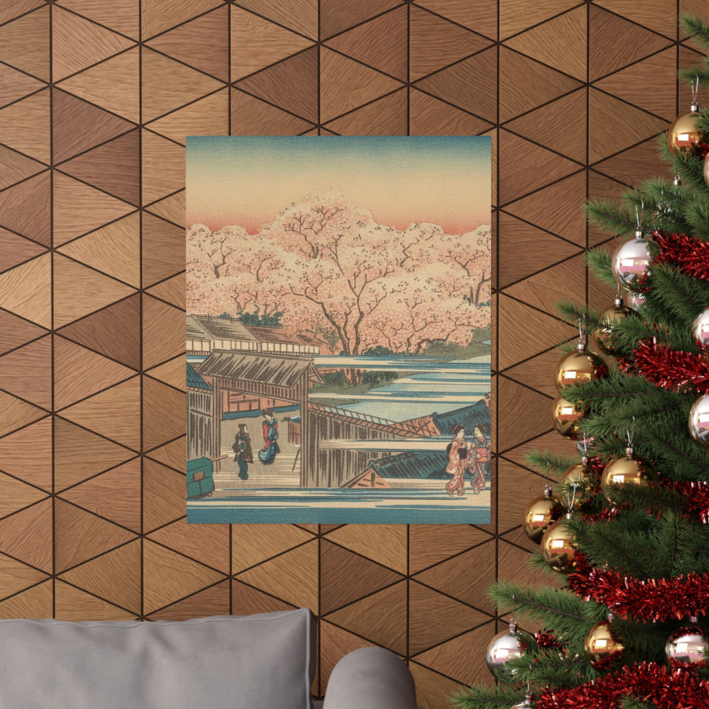 Scenic Nature — Morning Cherries At Yoshiwara — Matte Poster