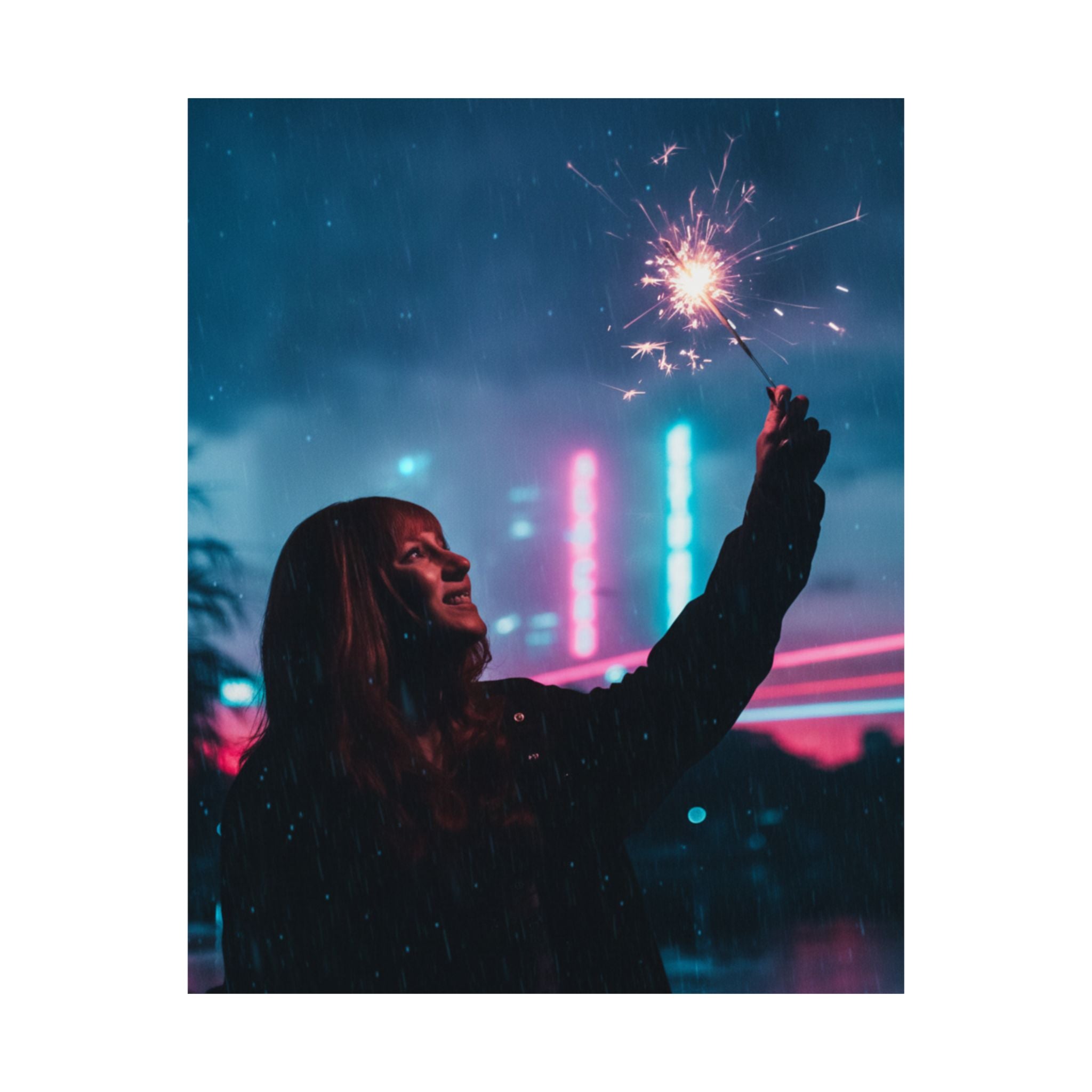 Neon Noir — Person — Matte Poster