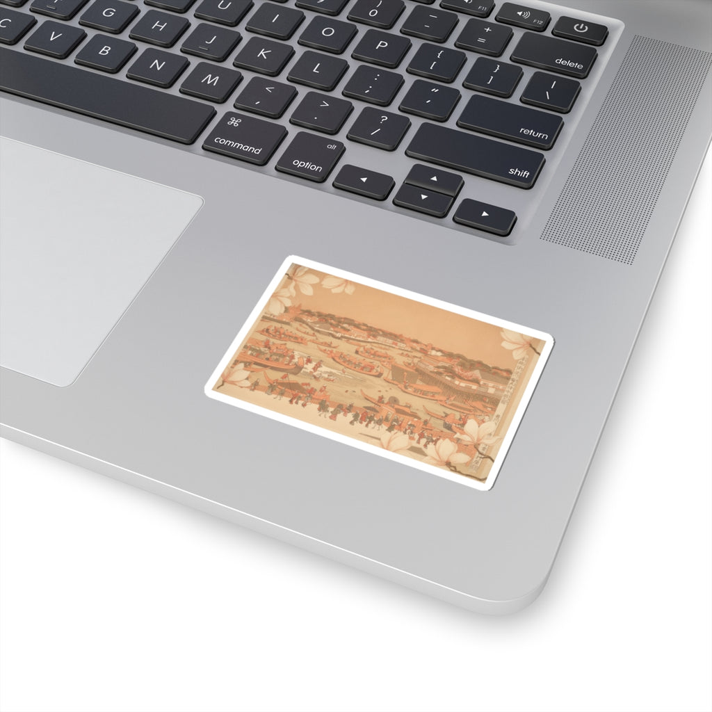 Southern Sunset — New Great Bridge At Naka Zu In Edo — Kiss-Cut Sticker