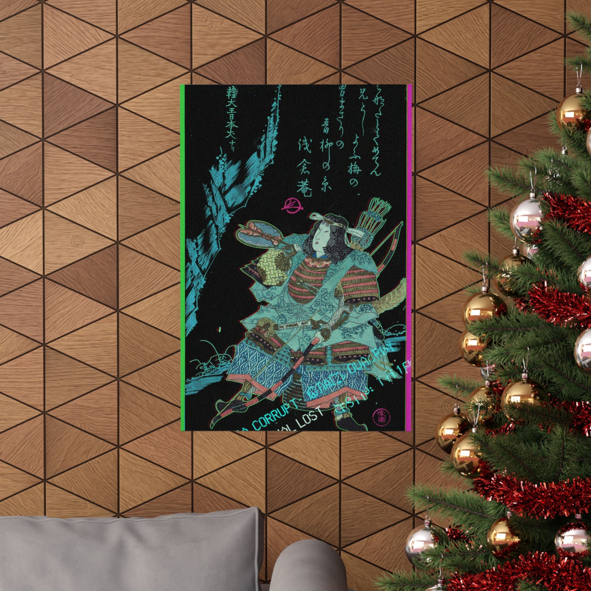 Glitch Culture — Female Warrior In Armor — Matte Poster