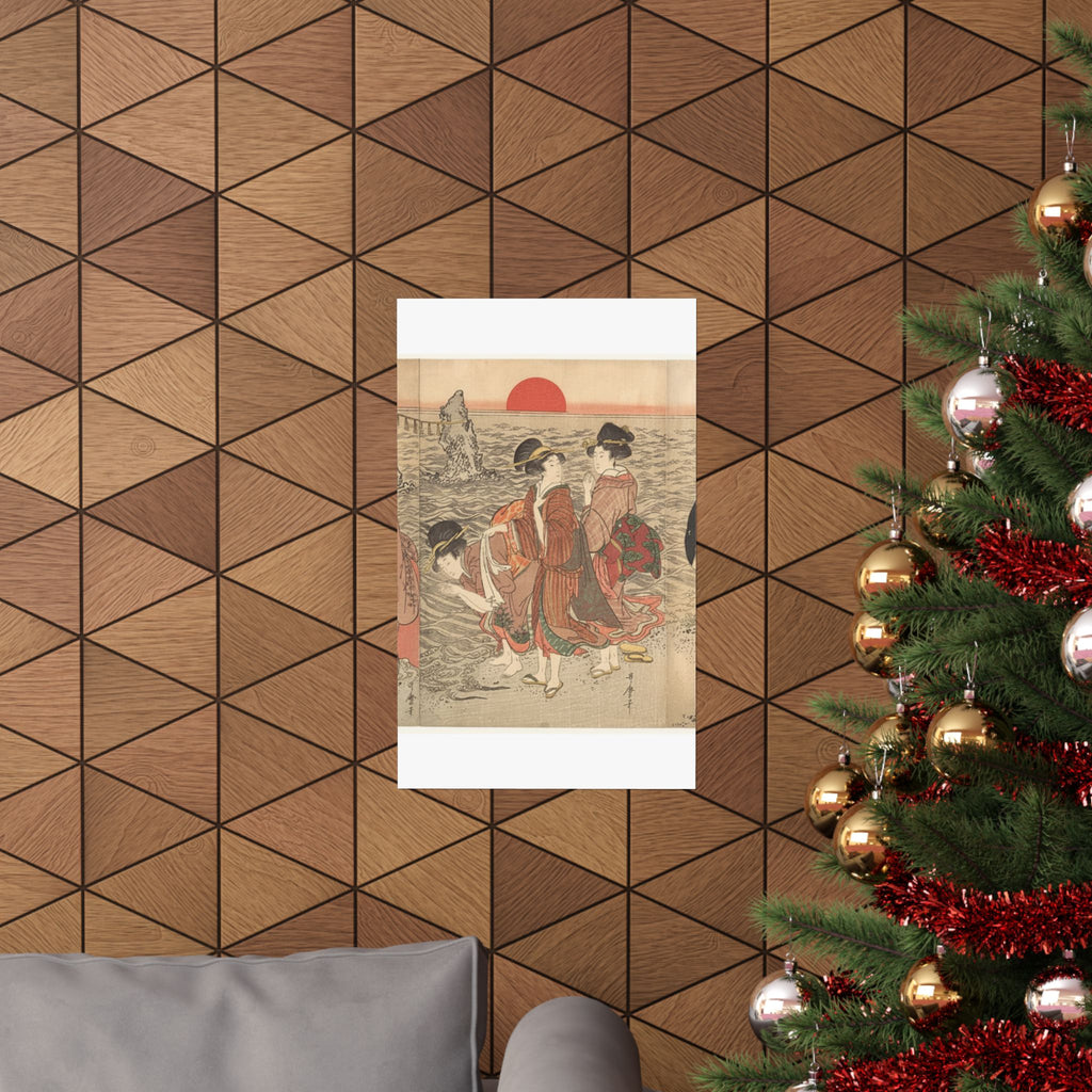 Ecommerce Main — Women Worshipping The Rising Sun Between The Twin Rocks At Ise — Matte Poster