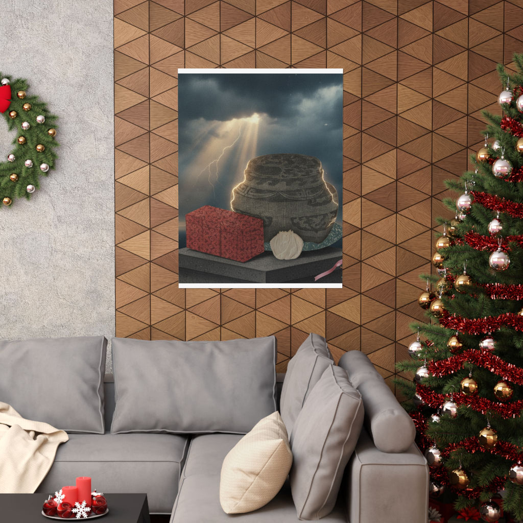 Dramatic Storm — Fire-Holder And Tea-Box — Matte Poster