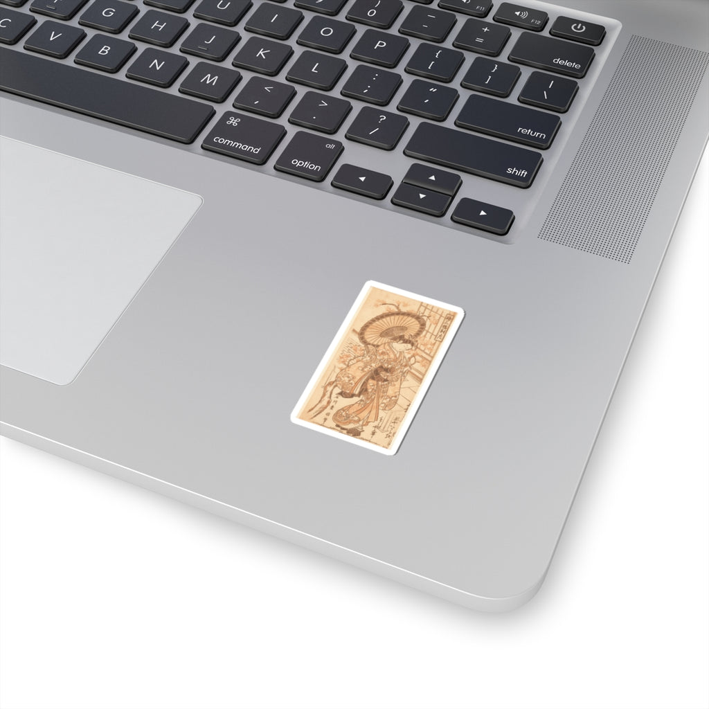 Southern Sunset — Young Lady With Parasol In The Yoshiwara District — Kiss-Cut Sticker