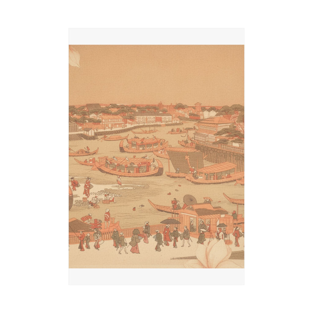 Southern Sunset — New Great Bridge At Naka Zu In Edo — Matte Poster