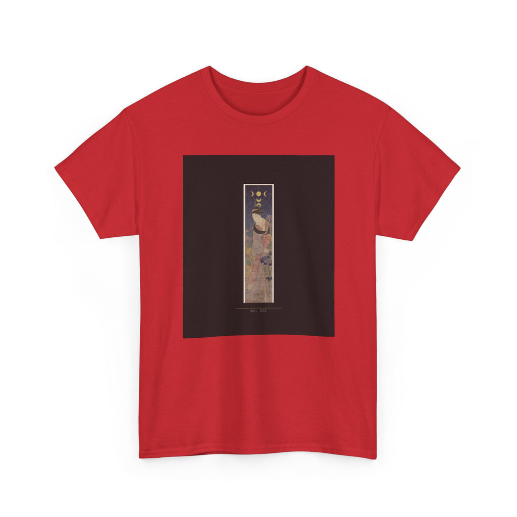 Crescent Moon Quail Vertical Ukiyo-e Graphic Tee