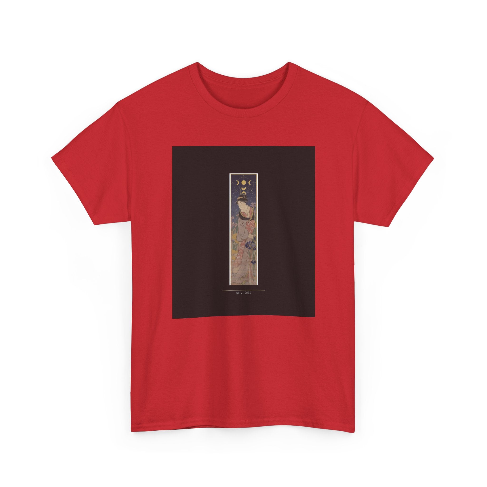 Crescent Moon Quail Vertical Ukiyo-e Graphic Tee