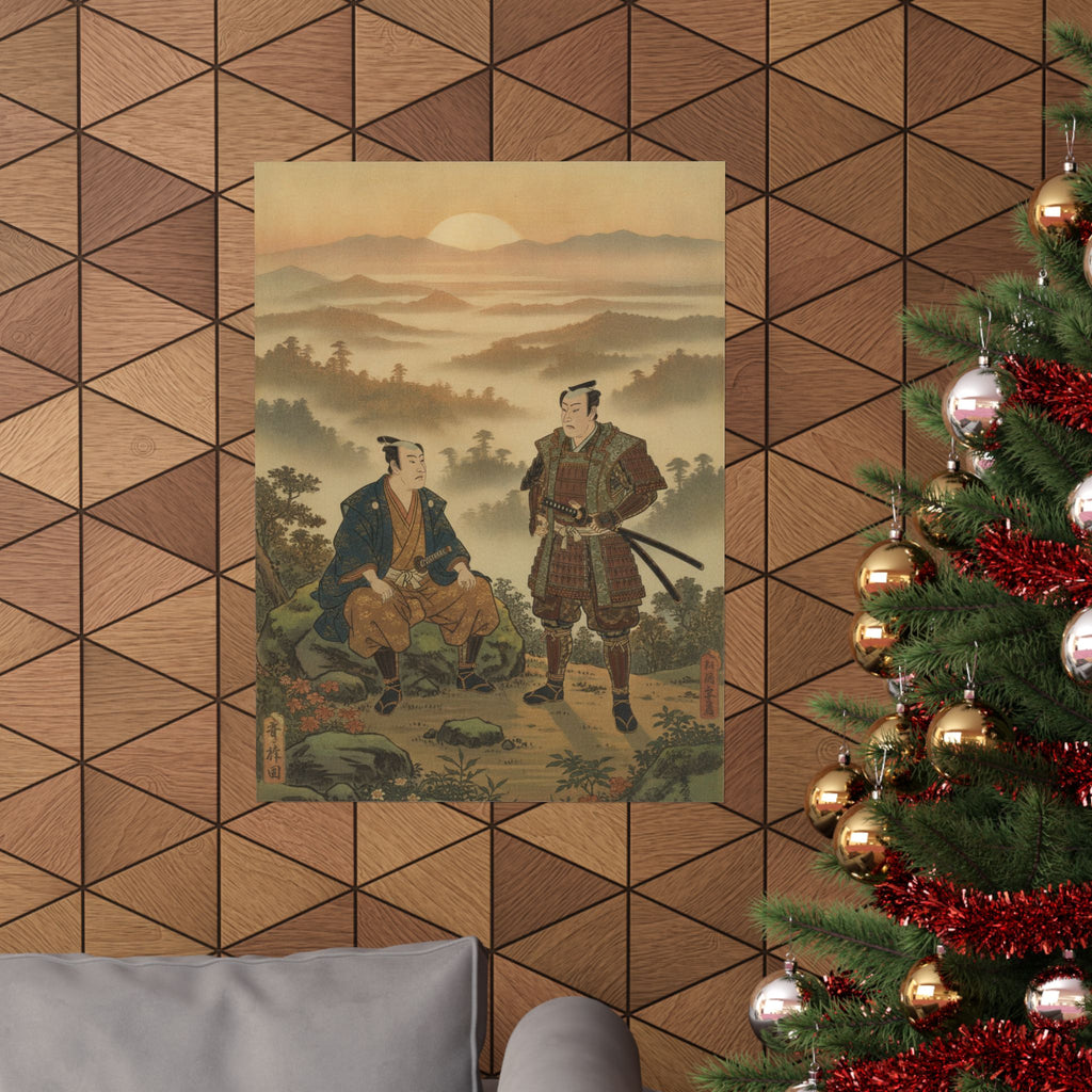 Scenic Nature — A Daimyo Talking To One Of His Retainers — Matte Poster