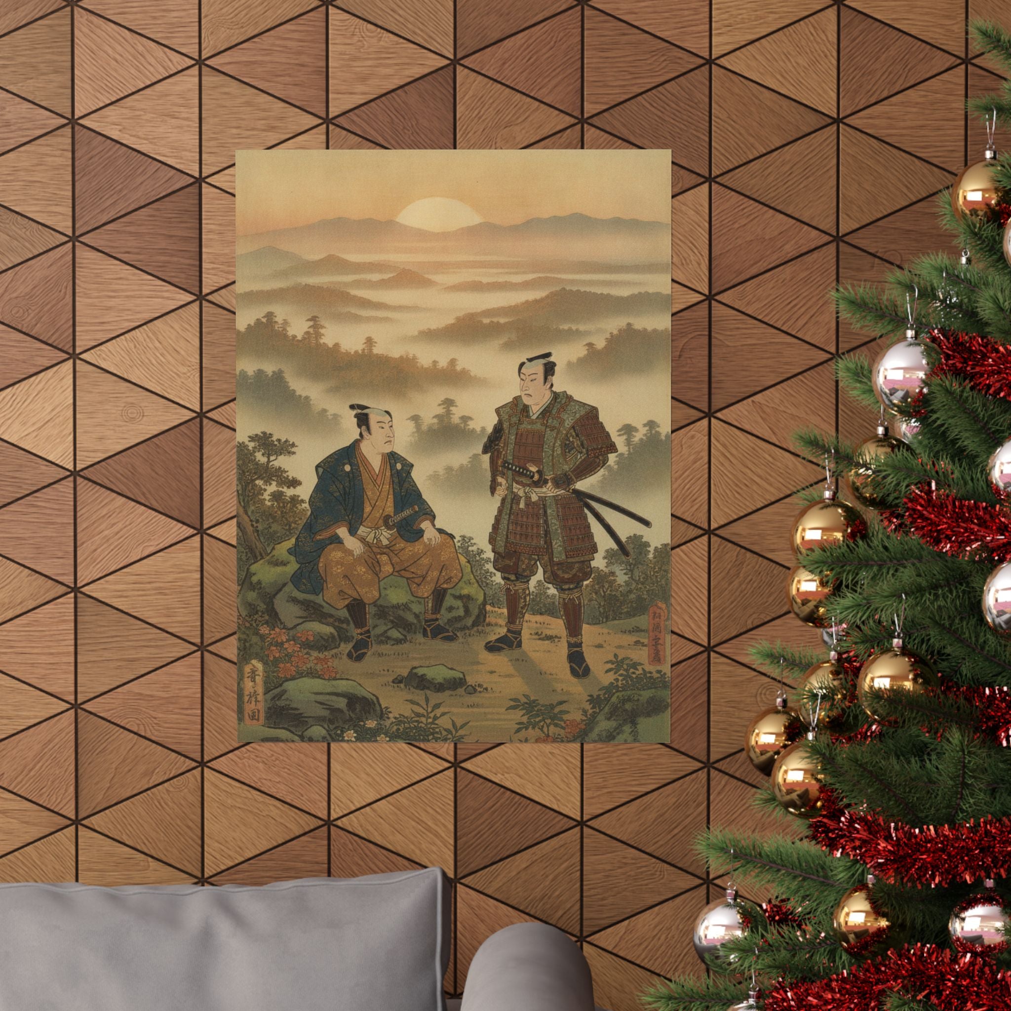 Scenic Nature — A Daimyo Talking To One Of His Retainers — Matte Poster
