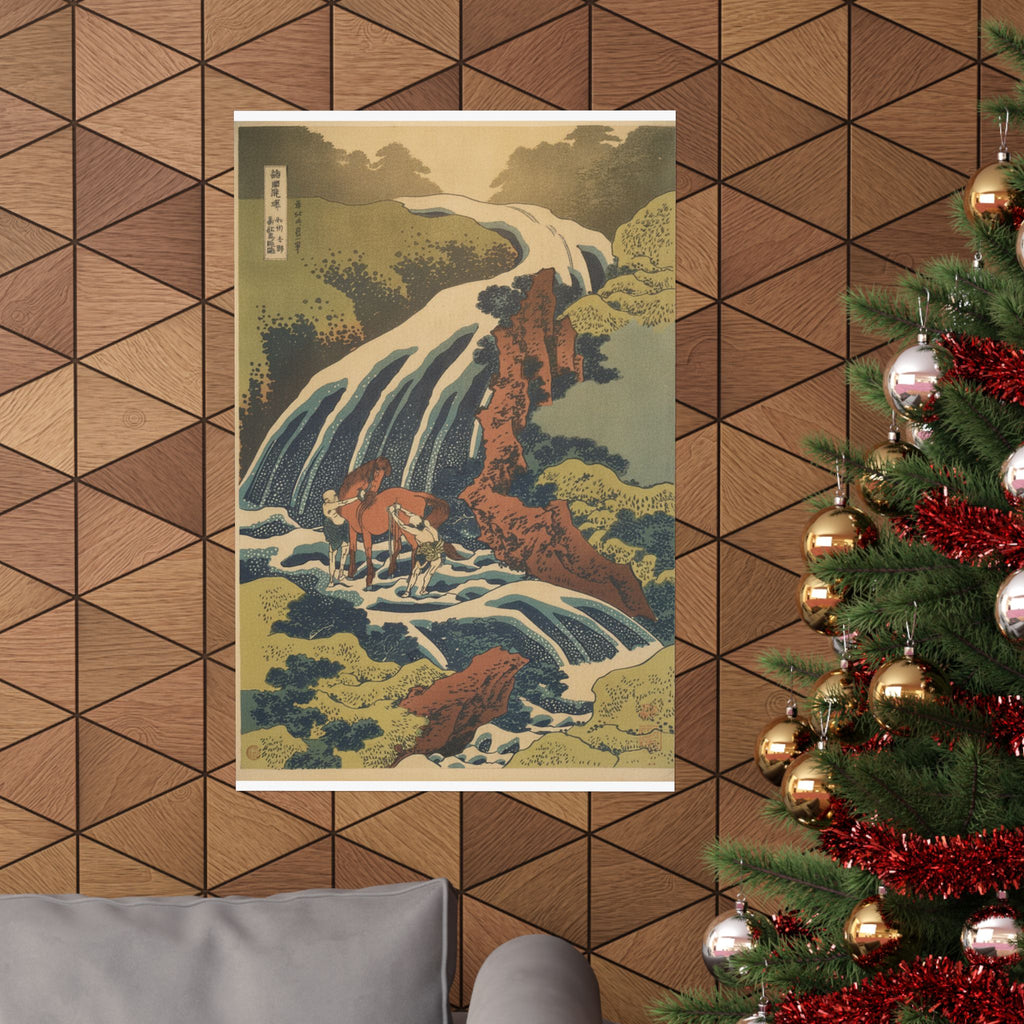 Scenic Nature — The Waterfall Where Yoshitsune Washed His Horse At Yoshino In Yamato Province (W — Matte Poster