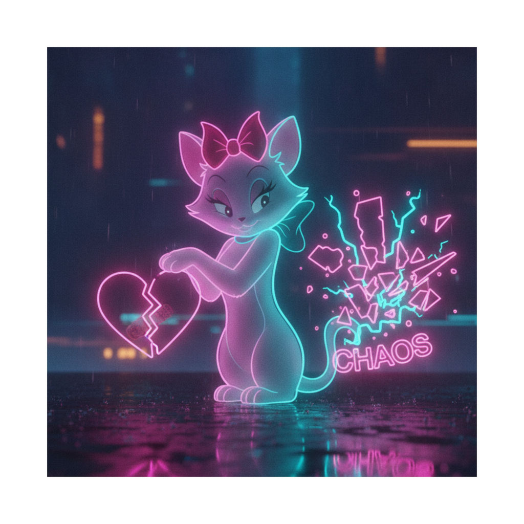 Neon Noir — Cat — Matte Poster
